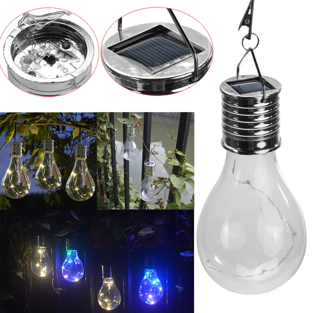 1.2V Solar Panels LED IP44 Waterproof Rotatable Outdoor Garden Camping Hanging Night Light Lamp Bulb New Year Decor^15 