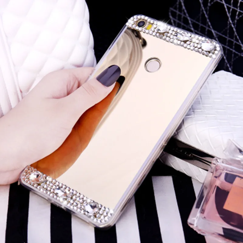 Модный зеркальный чехол с алмазным блеском для Huawei Nova 4 P Smart 2019 Enjoy 9 Plus 7 Nova3 3E 3i 2 2S Y7
