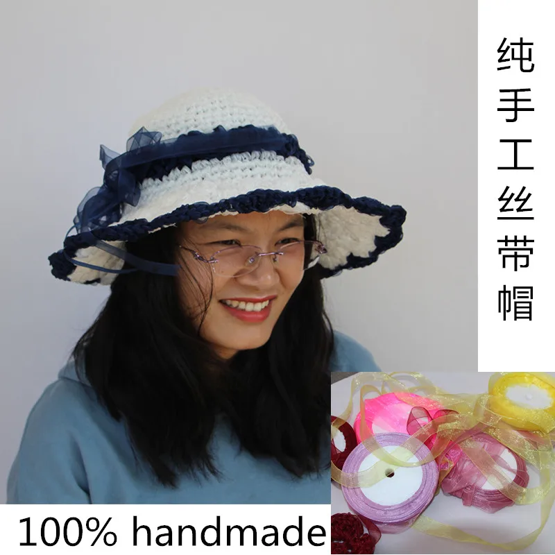 Шляпа от солнца BomHCS Женская кепка ручной работы для вечеринки на лето и