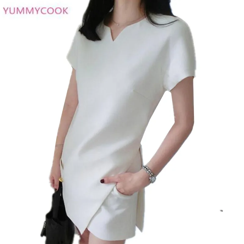 YUMMYCOOK Весна 2018 Новый женский модный костюм элегантный темпераментный топ с
