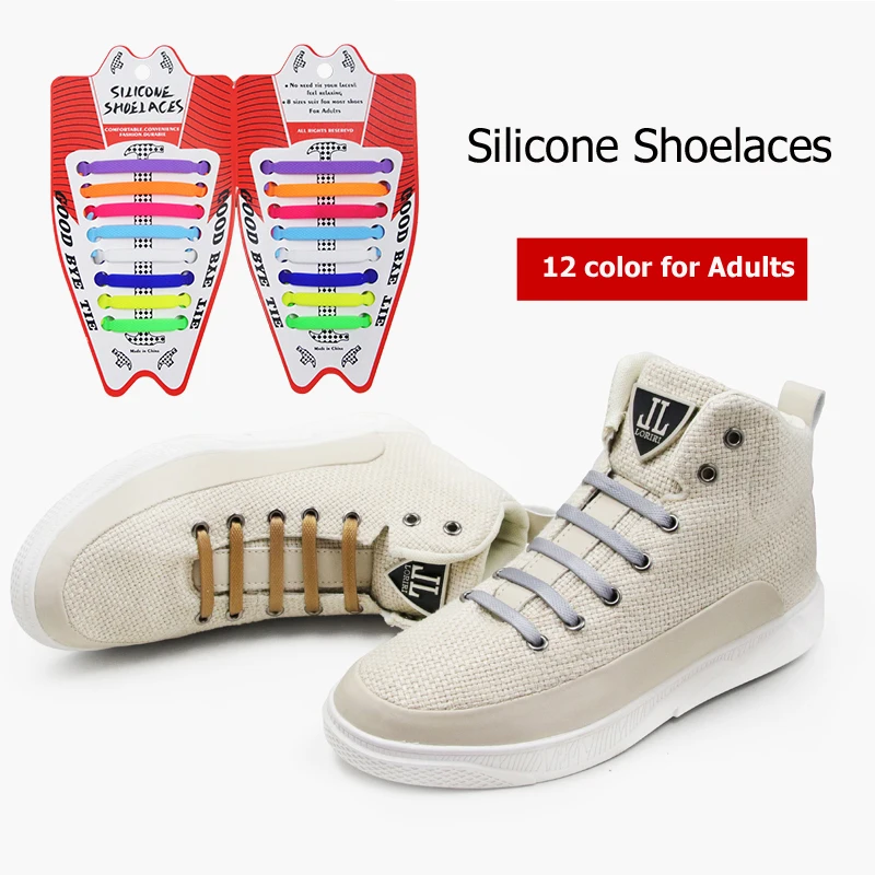 16 штук упак. силиконовые шнурки для мужчин и женщин нескользящие модные