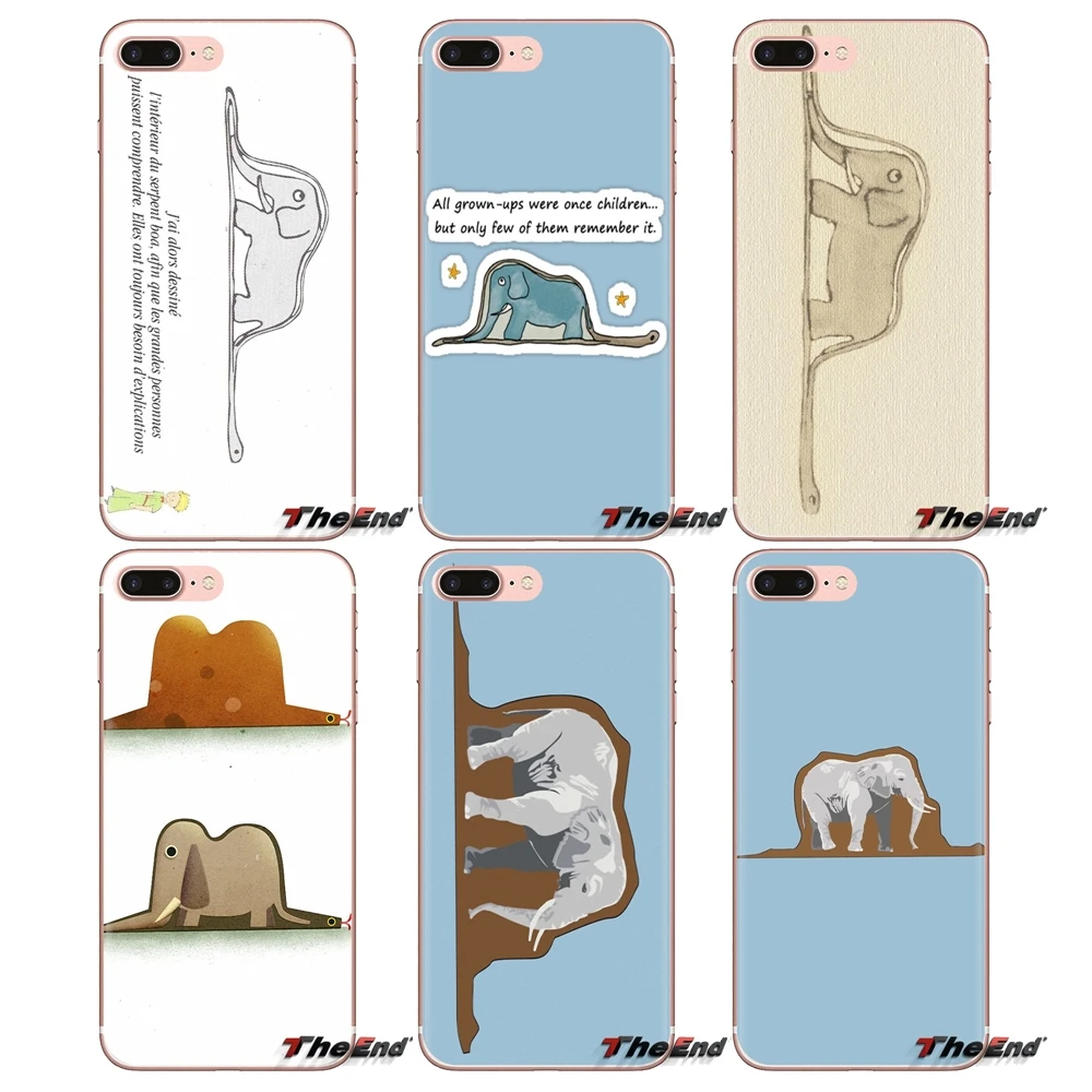 For Sony Xperia Z Z1 Z2 Z3 Z5 compact M2 M4 M5 C4 E3 T3 XA Huawei Mate 7 8 Y3II TPU Transparent Skin Case Little Prince Elephant |