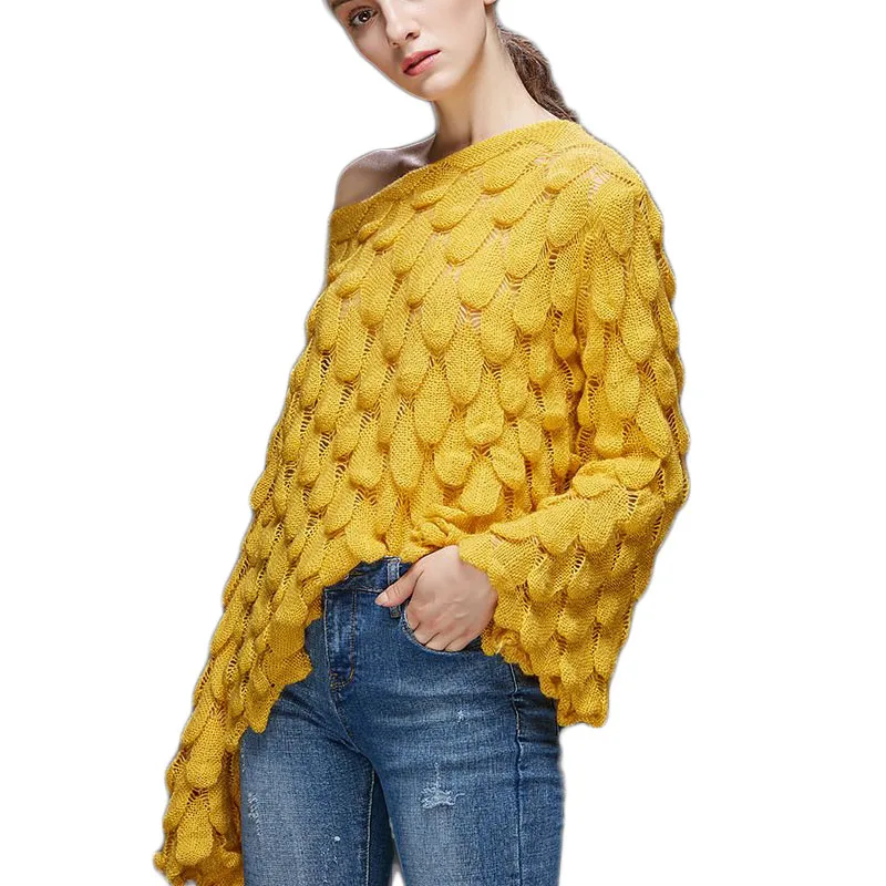 Ladies Knitted Hollow Out Crochet Summer Pullover Tops Women Mesh Thin Plus Size Knit Loose Pullovers Sweaters Female | Женская одежда