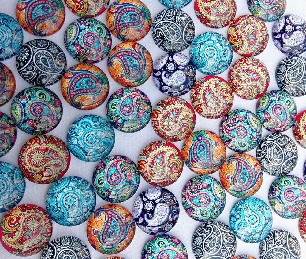 Стеклянные кабошоны для йоги круглые с плоским основанием ожерелья браслета