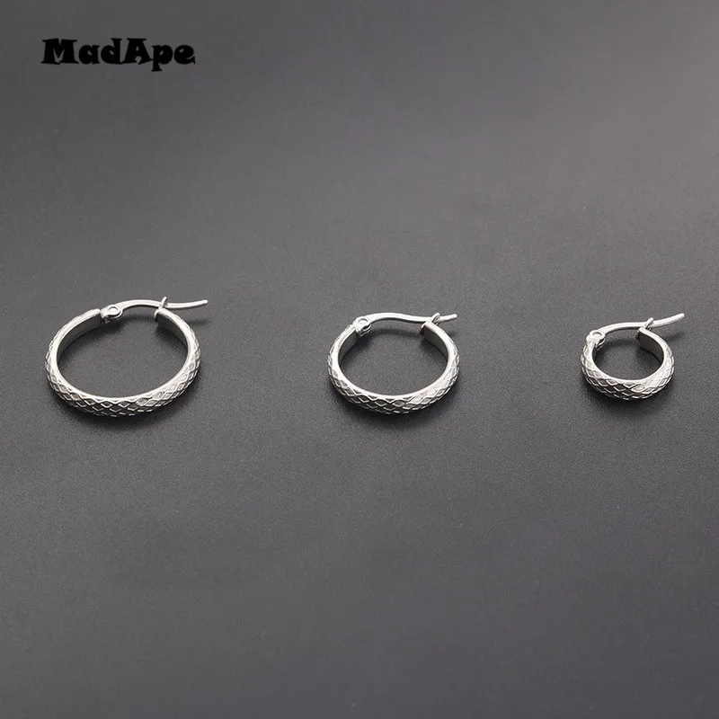 MadApe 2019 новые антиаллергические титановые серьги-кольца из нержавеющей стали