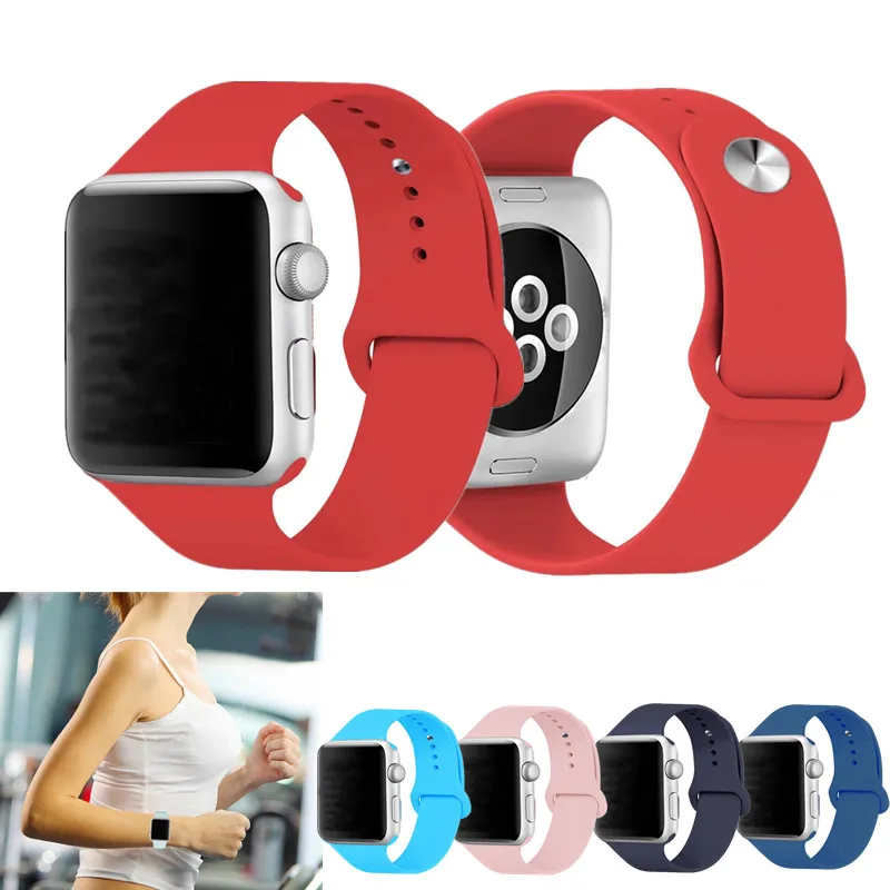 Мягкий силиконовый сменный ремешок для Apple Watch серии 1 2 3 модный iWatch ремни 12 цветов