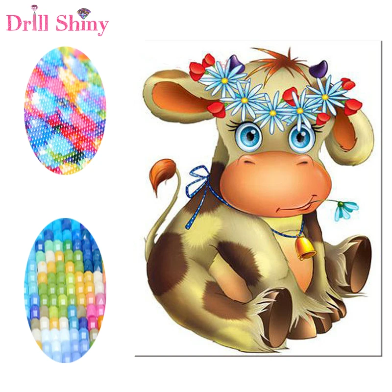 Drill Shiny 5D DIY Diamond Painting Horse Bell Mosaic Full Square Cute Animal Cross Stitch Diamonds Embroidery Kits Needlework | Дом и сад