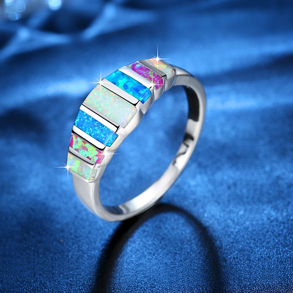 silver ring Fashion Woman Girl Party Wedding Silver Ring colourful stone HDSWAQCK | Украшения и аксессуары