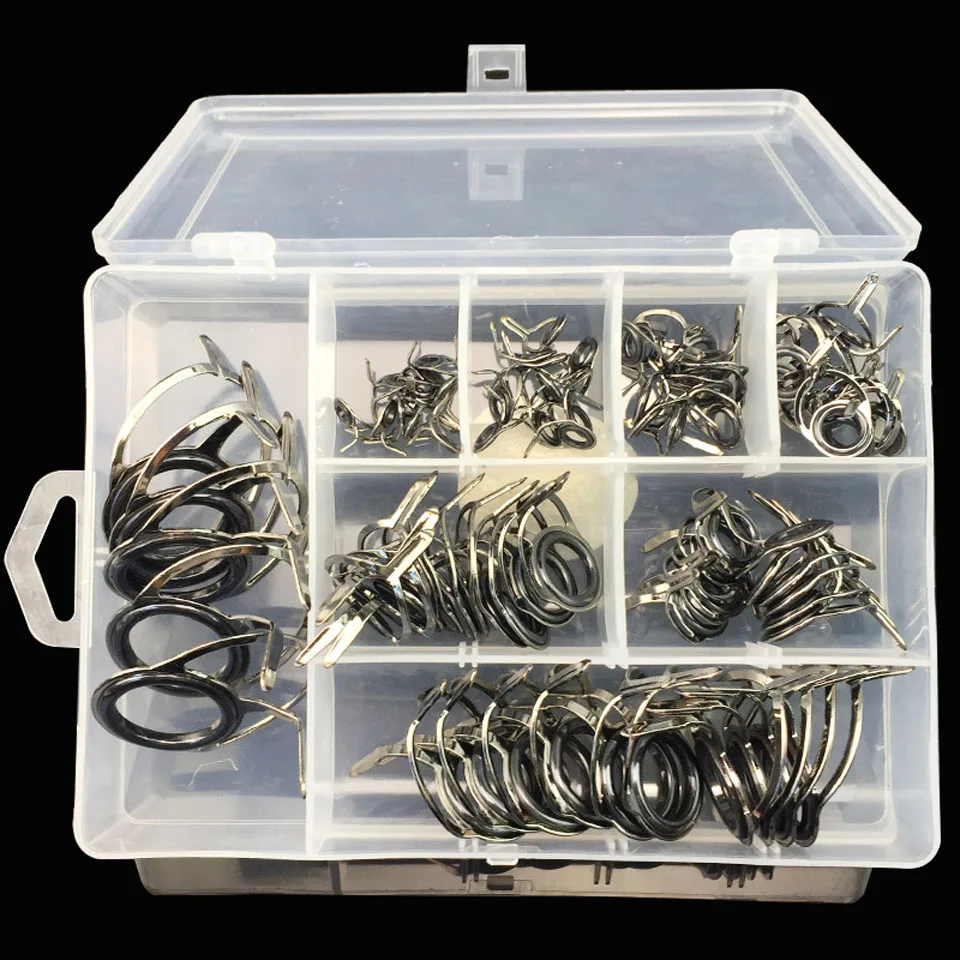WALK FISH 75PCS/Lot Mixed Size Fishing Rod Guide Tip Strong Line Rings Guides Set Repair Kit DIY Eye | Спорт и развлечения