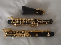 excellent semiautomatic ebony wood oboe c key gold plated