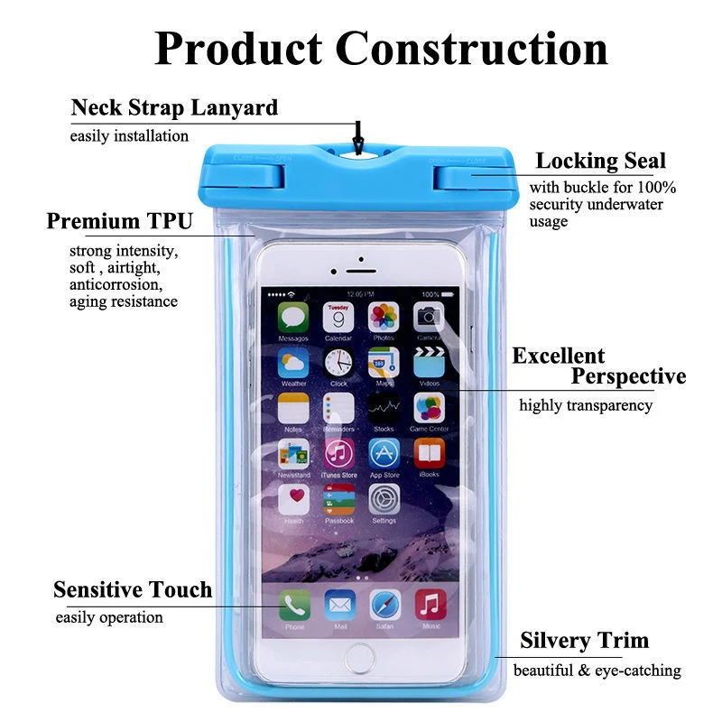 Universal Swim Waterproof Underwater Phone Pouch Bag Case Cover For iPhone Samsung Xiaomi Huawei Cell | Мобильные телефоны и