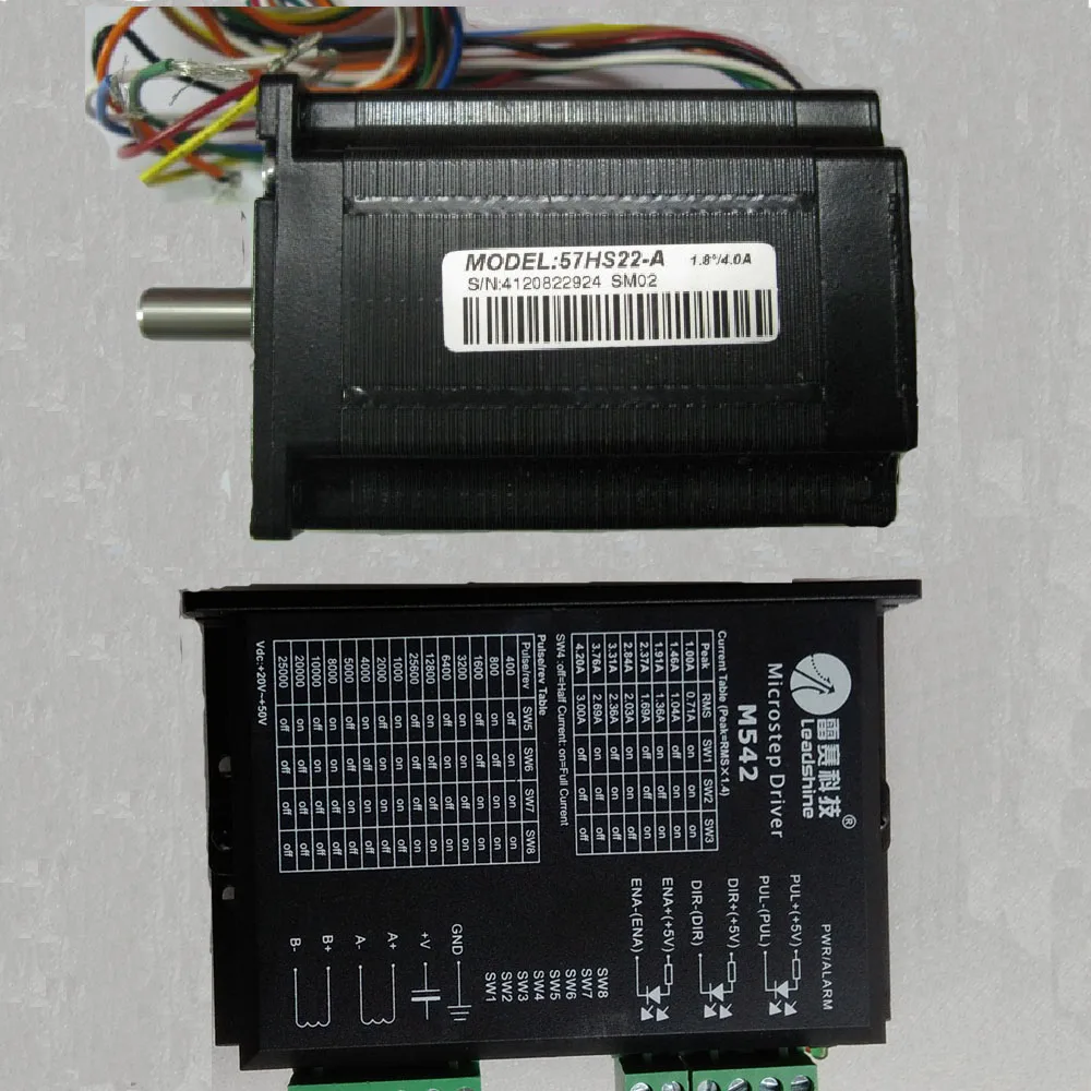 Leadshine nema23 шаговый двигатель и драйвер DM542 + 57HS22 A 22kgf. см измельчитель одиночного
