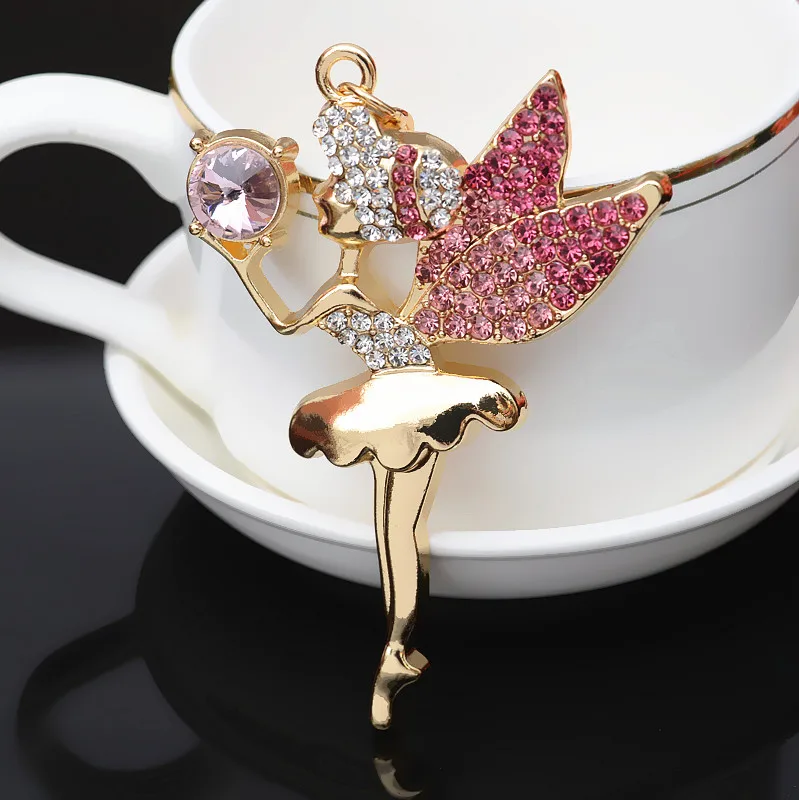 

New Ballerina Girl New Keychain Bag Pendant Ballet Girl Key chain Metal Key Holder For Women Bag EH835