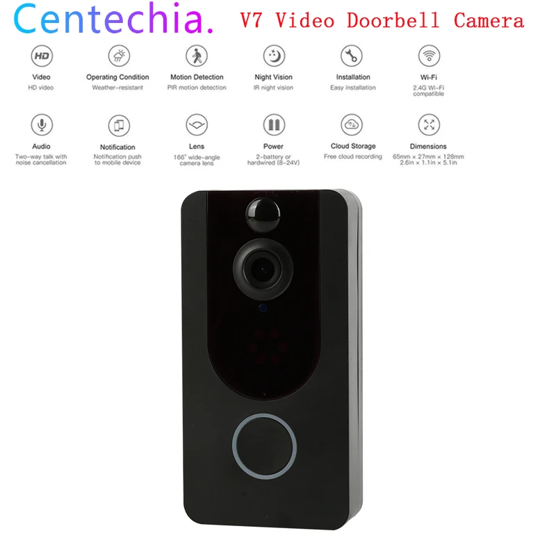 1080 P умная WiFi видеокамера на дверной звонок визуальный домофон с шимом ночного видения IP дверной звонок Водонепроницаемая беспроводная камера безопасности