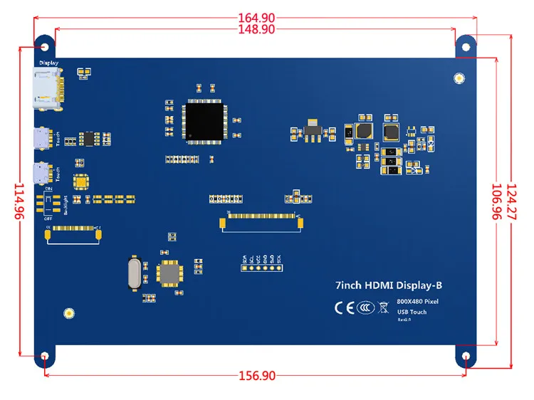 7.0 ''Raspberry Pi 3 Дисплей емкостный Сенсорный экран HDMI HD ЖК-дисплей TFT 800x480 Мониторы для Raspberry Pi 3 2b B pcDuino Win7 8