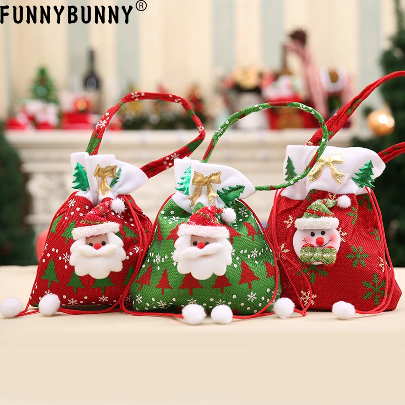 FUNNYBUNNY Рождественский Санта Клаус Снеговик Подарки мешок подарочная упаковка