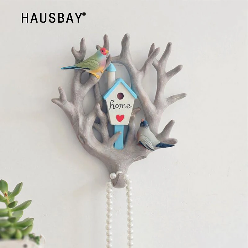

3D Parrot Hook Wall Decoration Home Background Wall Hanging Storage Tool Resin Deer Key Hook Home Decoration Accessories 04285