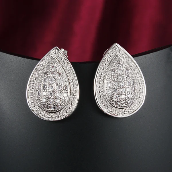 Водная капля Классическая Подвеска ожерелье и серьги-гвоздики наборы женские