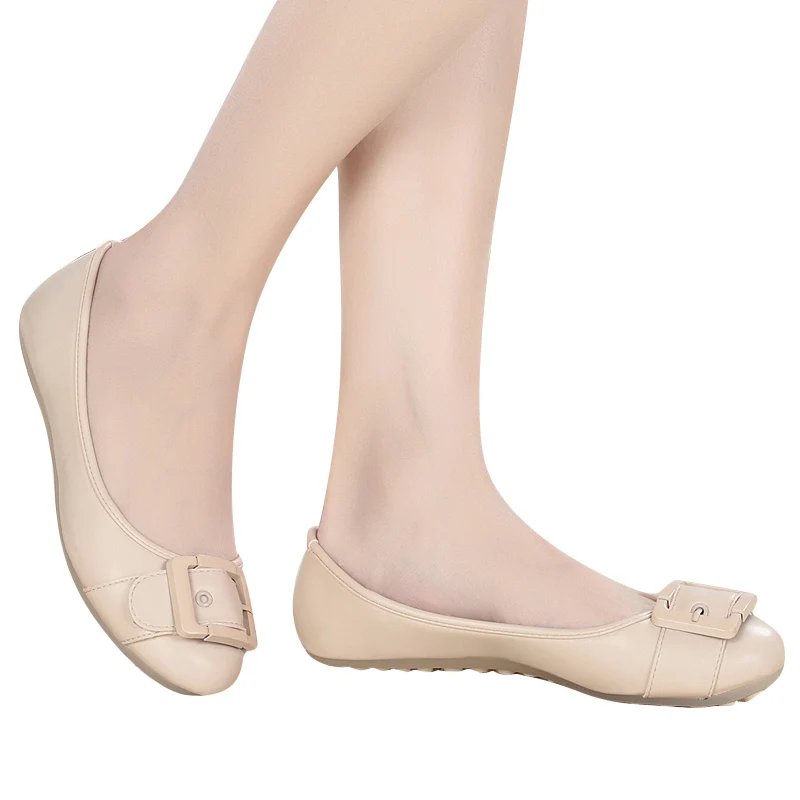 

CEYANEAOElegant Buckle Belt Flats Woman Ballet Flat Loafer Shoes OL Comfort Office Flat Shoes Slip On Casual Driving ShoesE2039