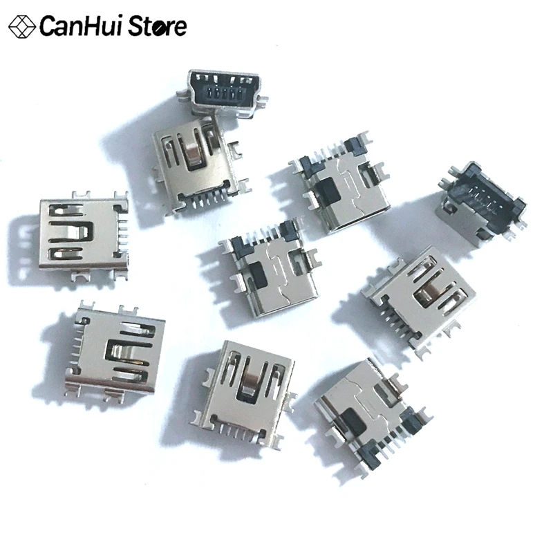 10 шт. USB разъем Mini 5Pin MINI 5 P Тяжелая пластина интерфейса для передачи данных женское