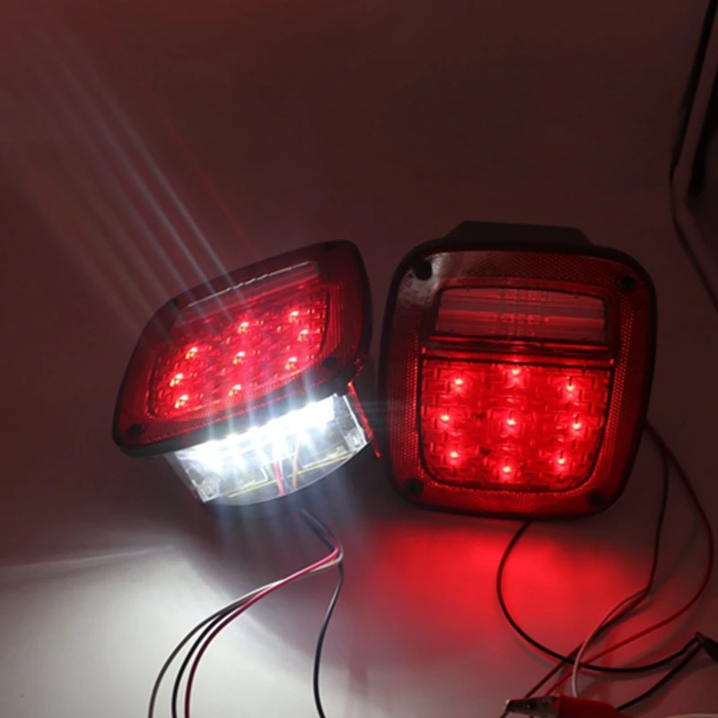 Светодиодные задние фары 2 шт. для 76 86 Jeep CJ7 81 CJ8 87 95 Wrangler (YJ) и 97 06 TJ LJ светодиодные в