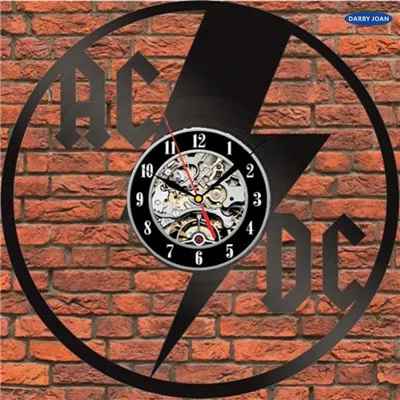 Часы на стену AC/DC РУЧНОЙ Виниловая Пластинка Настенные Часы 12 ''30 см Декор Стены Урожай Вентилятор Подарок la crosse - Цвет: 2