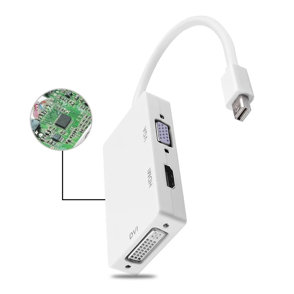 ARYAGO 3-в-1 mini Displayport Thunderbolt к DVI VGA HDMI конвертер Кабель-адаптер для iMac Mac Mini macBook Pro
