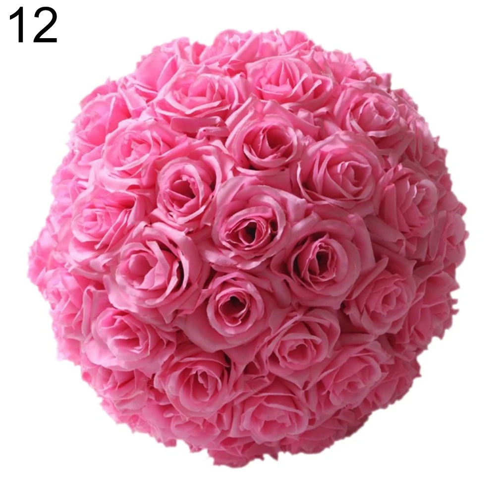 Hot Pink Горячая распродажа! 8 дюймов Свадебный Искусственный Розовый Шелковый цветок шар висячие украшения центральный Прямая - Цвет: Hot Pink