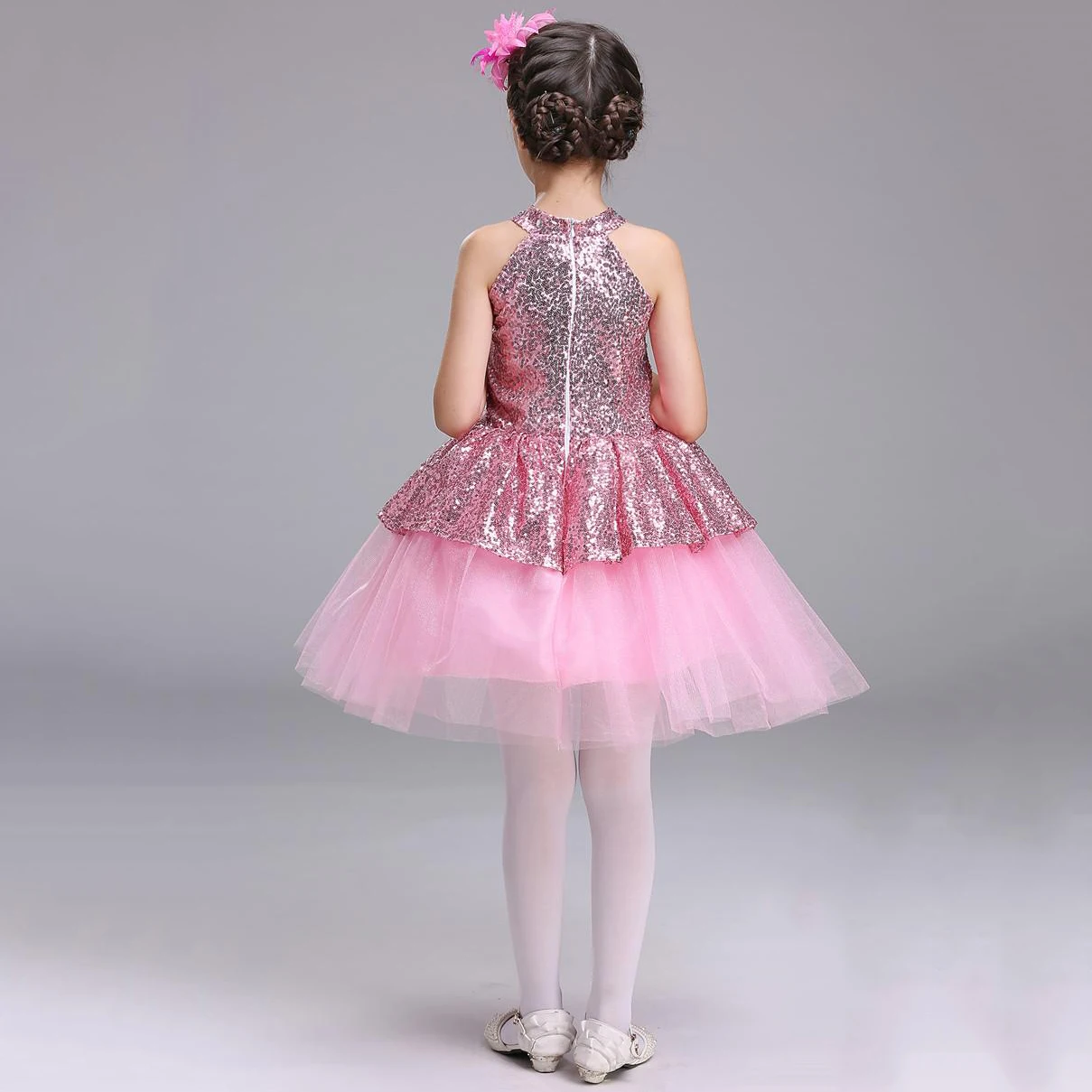 Детское модное Тюлевое платье с цветами для девочек вечерние короткие платья