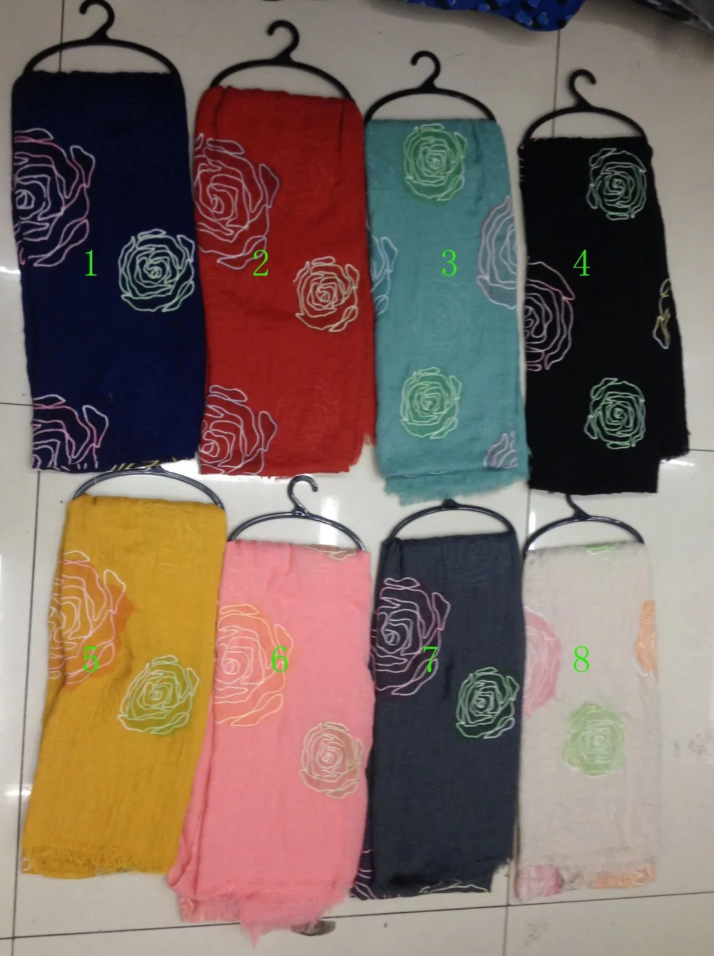 

Free shipping 180*70 cm cotton embroidery scarf fashion shawl beautiful rose scarves 2015 New shawls wholesale