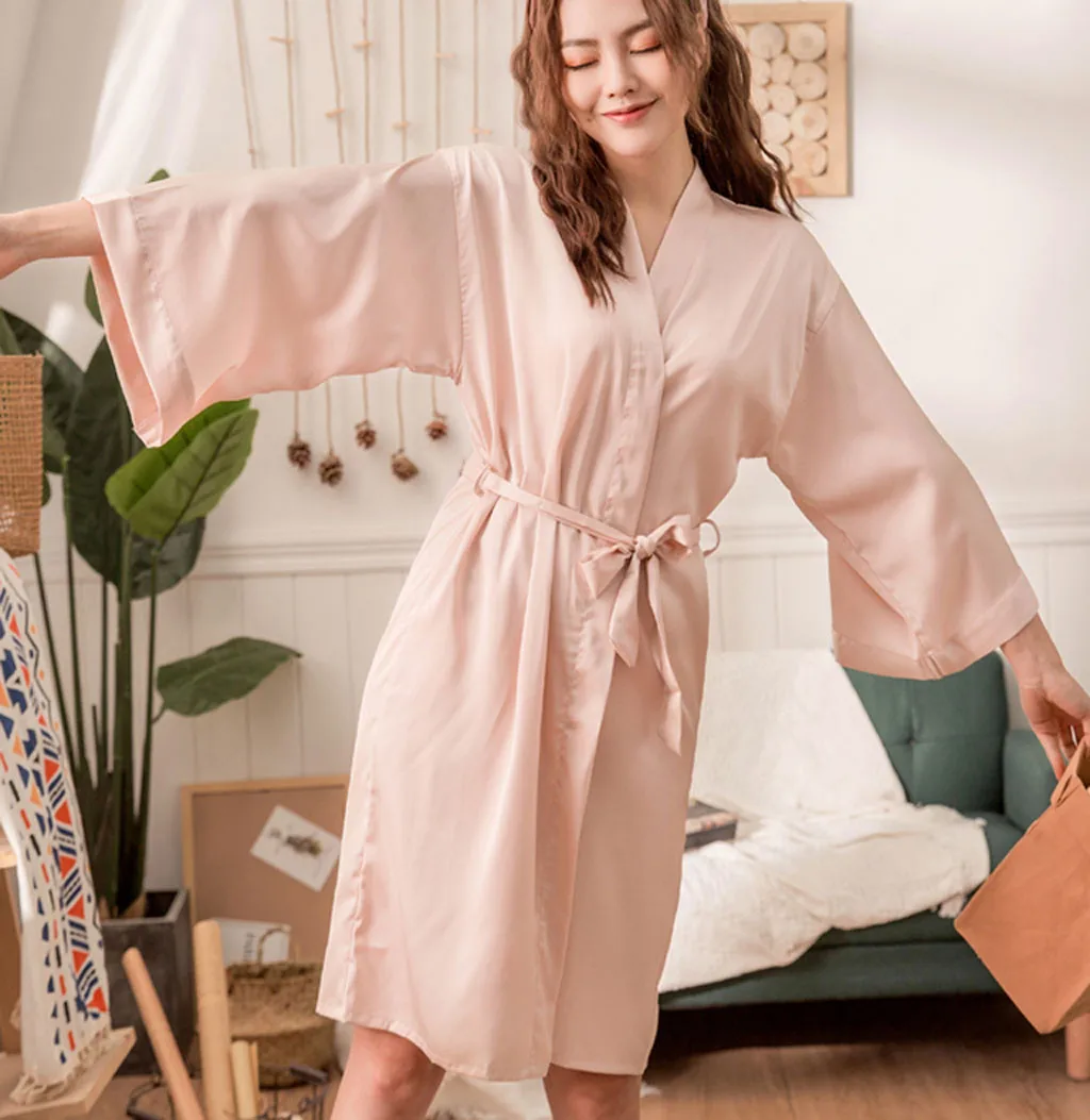 Ночная одежда женская пижама из полиэстера длинная ночная рубашка мягкого шелка