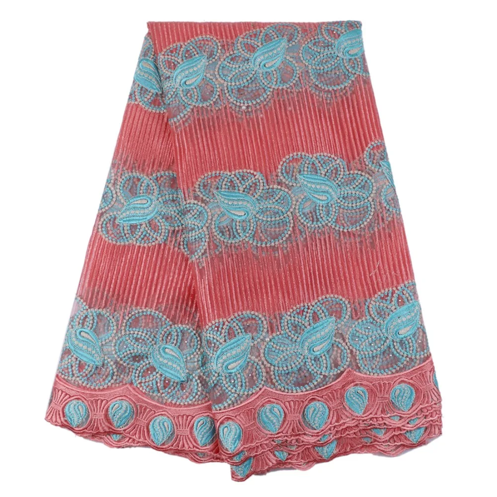 Высокое качество Африканская чистая кружевная ткань с камнями красивый гипюр