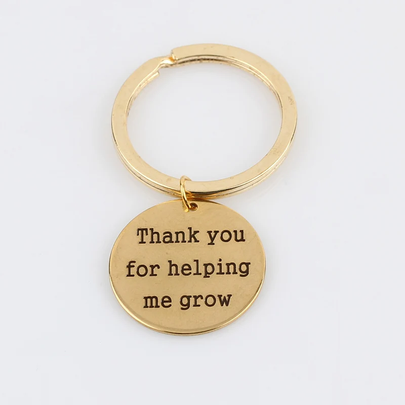 Lettering Thank You For Helping Me Grow Men Women KeyChain Car Key Ring Holder Couple Custom Father Mother's Gifts | Украшения и