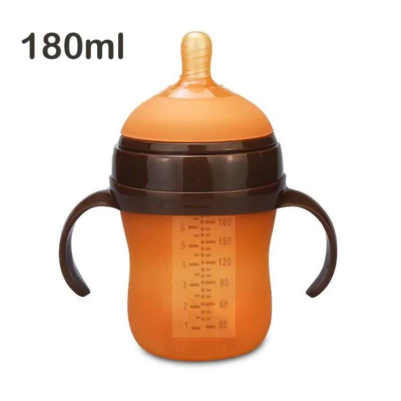 180ml Size S Силиконовая бутылочка для малышей, Антиколиковая воздушная вентиляция, широкая шея, натуральное кормление грудью бутылочка для кормления для новорожденных 0-36 месяцев, BPA бесплатно 270 мл - Цвет: 180ml Size S