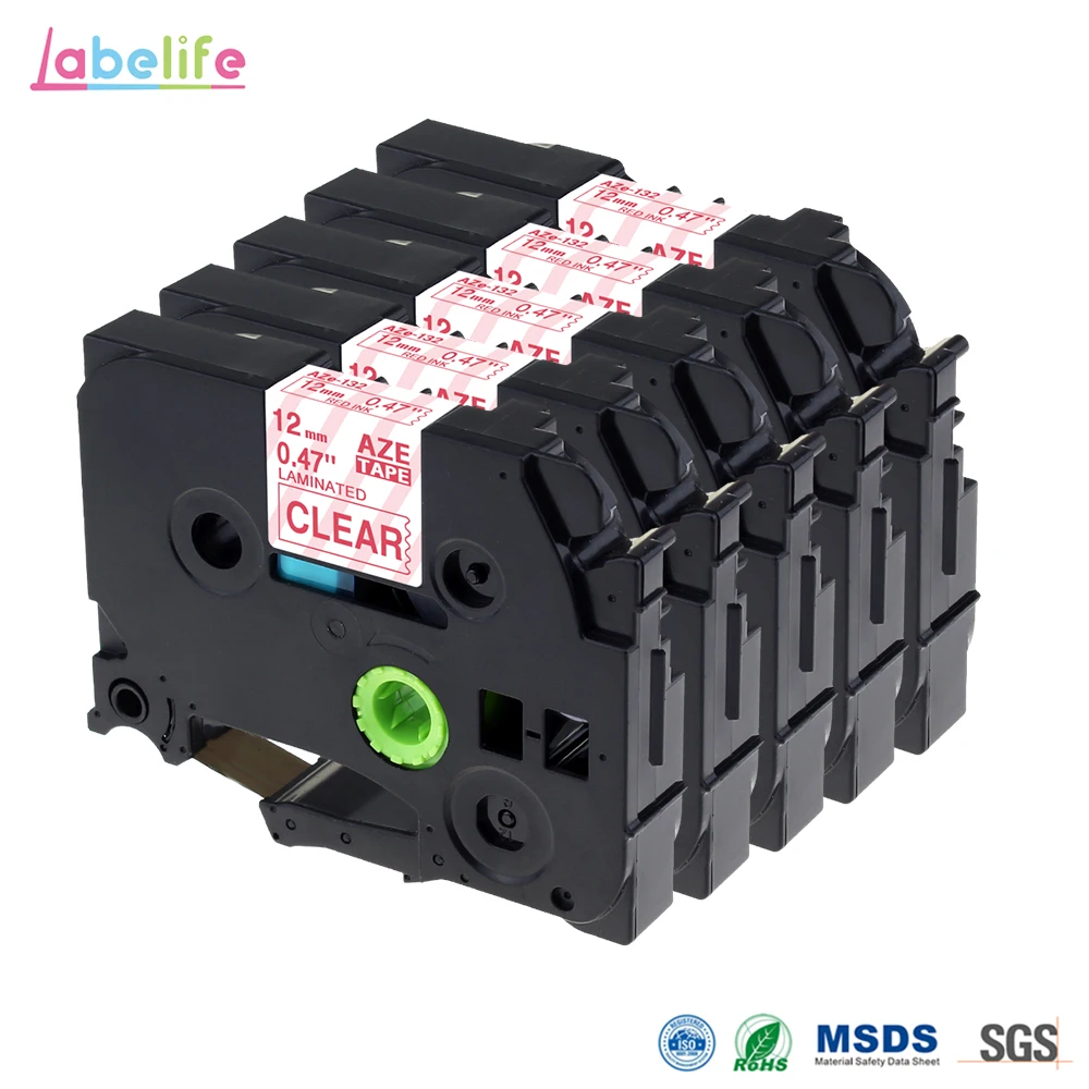 Labelife 5 упаковок TZe-132 совместимый Ламинированный Tze Tz Картридж Ленты для