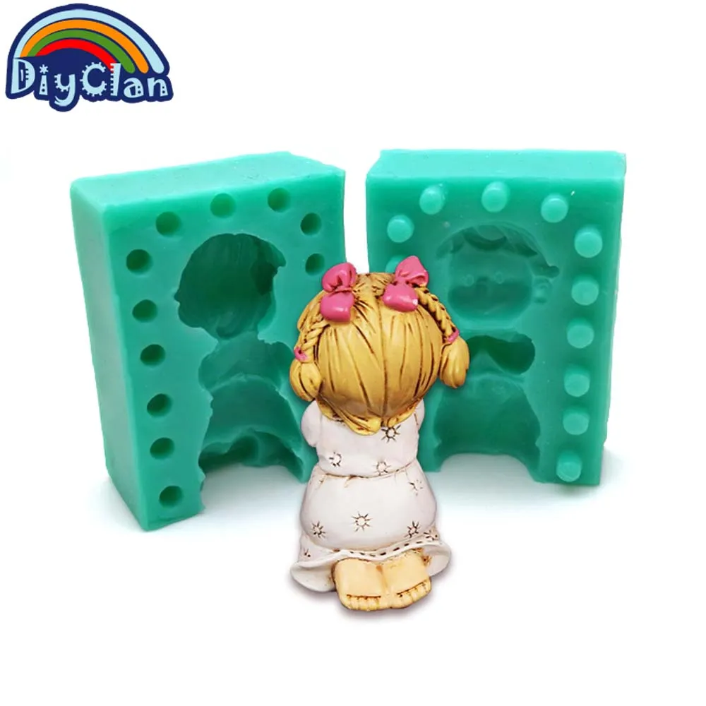 Силиконовая 3D форма для маленькой девочки украшение торта Рамадан яркая свеча