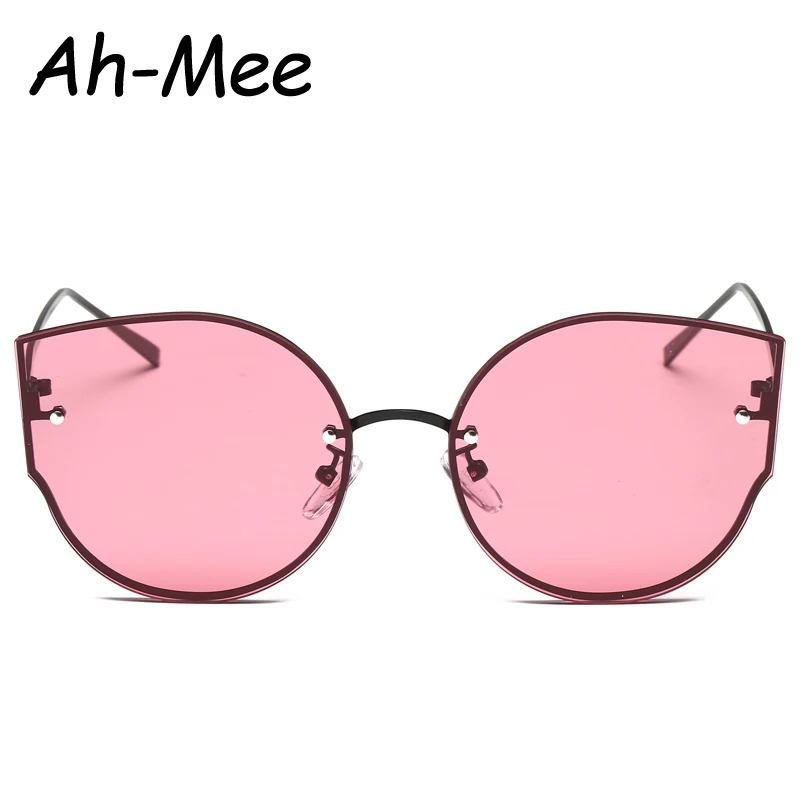 Кошачий глаз солнцезащитные очки Для женщин без оправы Брендовая Дизайнерская