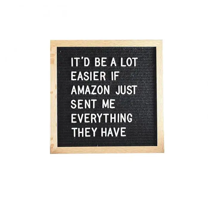 Beautiful Felt Letter Board Wooden Frame Changeable Symbols Numbers Characters Message Boards for Home Office Decor Board Hogard