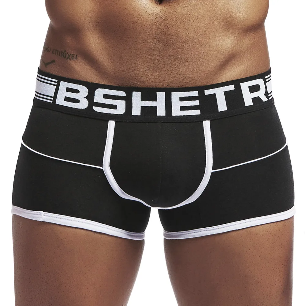 BSHETR новые хлопковые дышащие сетчатые Боксеры Мужское нижнее белье мужские