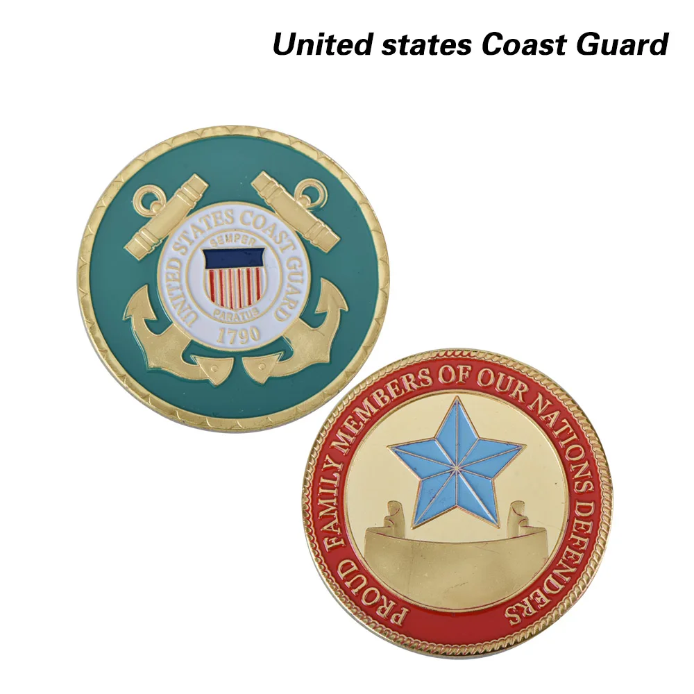 WR US Coast Guard памятная монета с золотым покрытием американская армейская 5 шт.