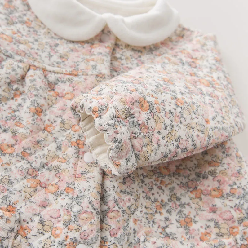 Детский хлопковый комбинезон с цветочным принтом DB5573|born baby|cotton rompersromper toddler |