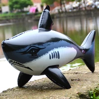 inflatables shark model inflatable sea animals cruel black sharks hanging decoration items pvc children outdoor game play gifts
