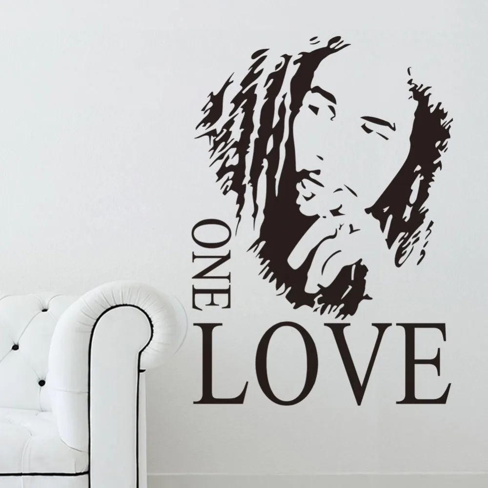Боб Марли One Love настенная Съемная наклейка комнатная Настенная Наклейка