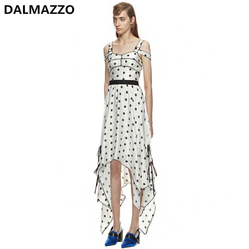 Женское платье Автопортрет длинное асимметричное из полиэстера без рукавов на