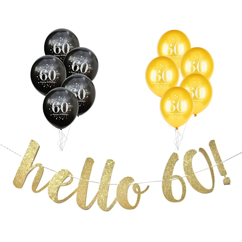 22 40/50/60/70/30th День Рождения украшения для взрослых ура 50th лет happy плакат "с днем рождения" с Золотые воздушные шары Золотое памяти - Цвет: 22