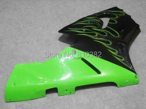 Полный бак крышка обтекателя комплект для KAWASAKI Ninja ZX12R 2000 2001 00 01 зеленое пламя