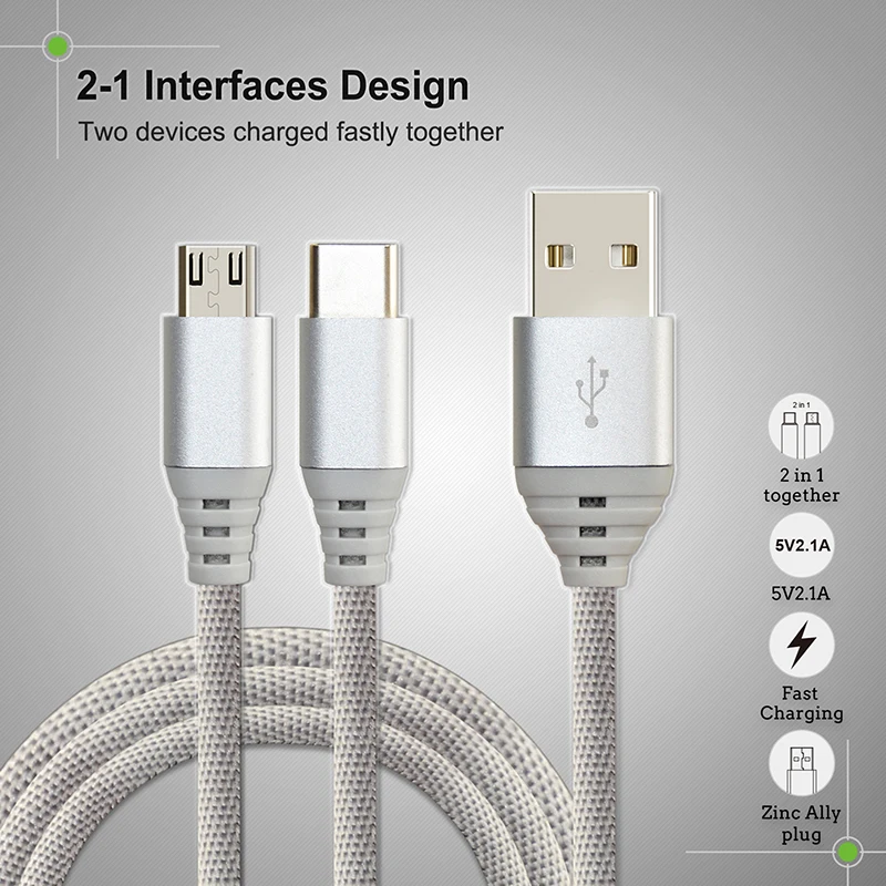 Кабель Micro USB Cabletime 2 в 1 для Samsung кабель типа C Xiaomi 4C Nexus 5X 6P Android Phone N160|Кабели USB| |