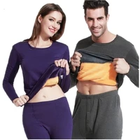 winter cashmere thermal underwear for women men layered clothing pajamas thermos long johns set thick second thermal female skin