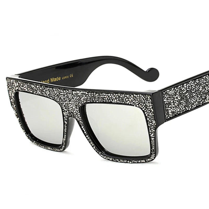 SO & EI большие квадратные солнцезащитные очки с украшением в виде кристаллов