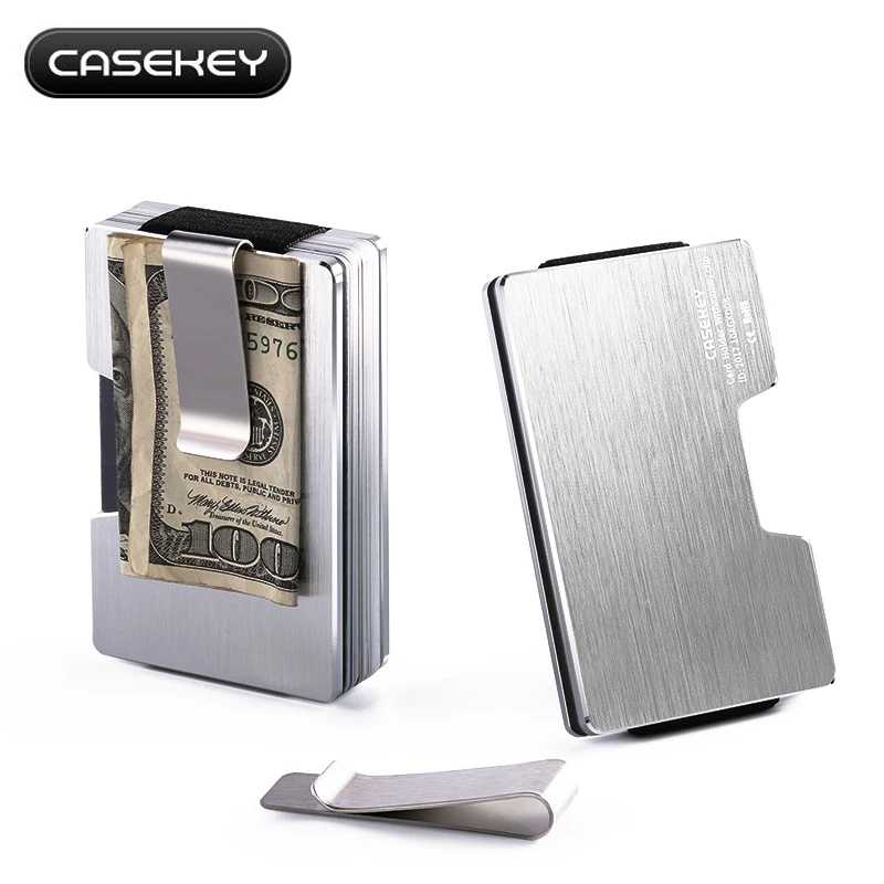 Casekey металлик большой емкости 36 держатель для карт леди портмоне с функцией RFID мужские алюминиевые кошельки с металлическим зажимом для денег